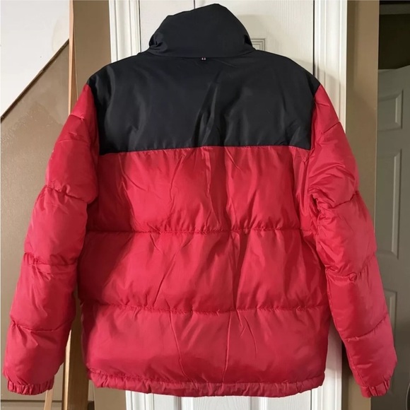 London Fog Men's Insulated Puffer Jacket Size Medium Red & Navy Blue EUC - Picture 3 of 13